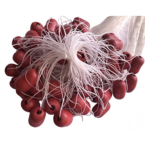 Strong Fishing Line Material Fishing Net Depth 5.5ft Gillnet Length 98 ft Nylon Net 5/8 Inch-2 Inch Mesh Monofilament Nylon Network Big Buoys Fish Net - size: Mesh size 50mm*50mm(2 inch)