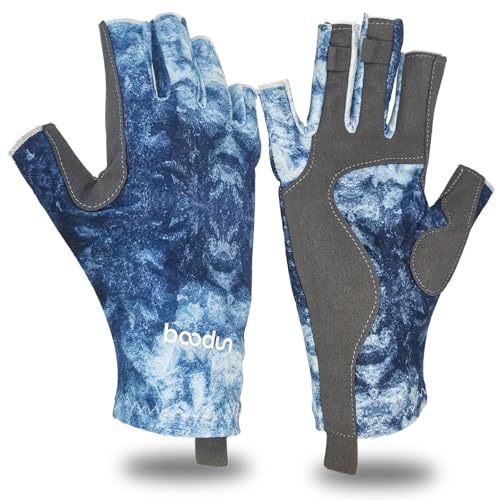 Half Finger Fishing Gloves for Men & Women - Non-Slip, Breathable, Sun Protection for Outdoor, Kayaking, Rowing, Fishing, Boating - size: Large