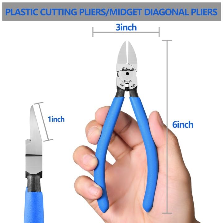 Wire Cutters Flush Cutters for Jewelry Making, Ultra-Sharp Side Cutters, CR-V Diagonal Cutters for Crafting, Flush Cut Pliers for Soft Copper Wire, Floral, Circuit Board (6" 6Pack) - size: 6" 6Pack