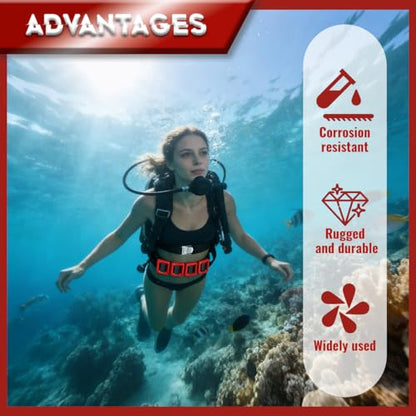 4 Pcs Scuba Weight Belt,Diving Weight Belt with Metal Block Buckle Coated Dive Weights Nylon Dive Belt Suitable for Free Diving - color: Red, size: 1.1lb