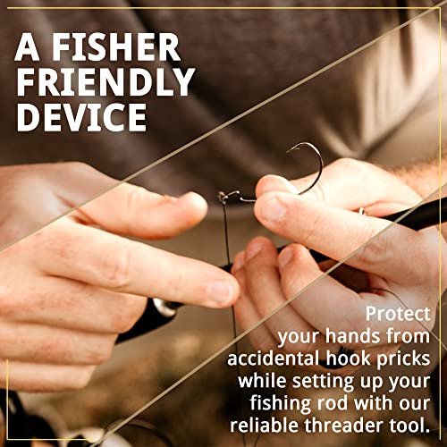 Line King™ Fishing Threader Tying Tool - Fishing Accessories and Equipment for Beginner and Experienced Anglers - Fish Hook Line Cord Threader, Gift for Angler (Transparent Yellow) Patent Pending