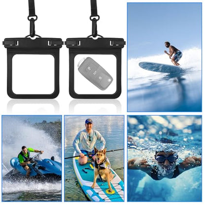 2 Pack Small Waterproof Pouch, Submersible Wallet for Swimming, Waterproof Key Fob Case Floating Keys Holder Pouch Holder for ID Badge Credit Card Money Coins License Water Surfing