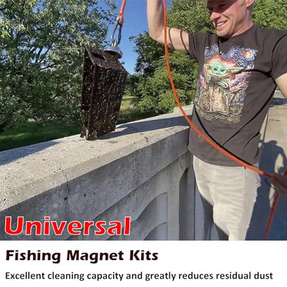 MUTUACTOR Heavy Duty Fishing Magnet Kit,500lb Neodymium N52 Magnets with 65Ft Salvage Rope and Grappling Hook,Φ2.36''Retrieval Rare Earth Magnets for Recovery Lost Treasure in Lake Rivers - style: 500lb Magnet with Hooks--Φ 2.36"