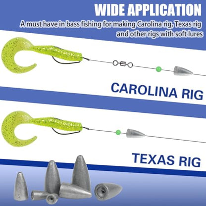 Fishing Weights Kit 29/83pcs Bullet Fishing Weights for Bass Fishing Texas Rigs Worm Weights Fishing Sinkers Freshwater Saltwater Fishing Tackle - style: 29pcs