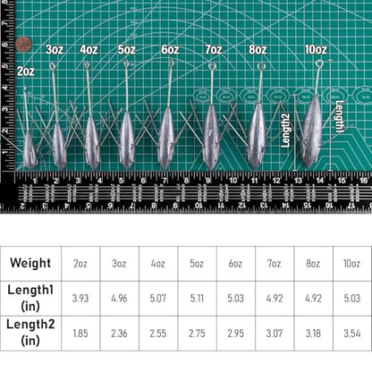 Dr.Fish 5 Pack Sputnik Sinker Spider Sinker 2oz-10oz Surf Fishing Lead Weight Pyramid Saltwater Beach Casting Sea Fishing - size: 6oz-2 Pack