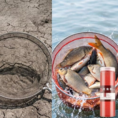 Fishing Bait Additive Powder,250g Red Worm Enhancer | Smell Fish Attractant Baits,for Trout Carp Bass Shellfish Outdoor Fishing Freshwaters Seawater Camping Kayak Lake River