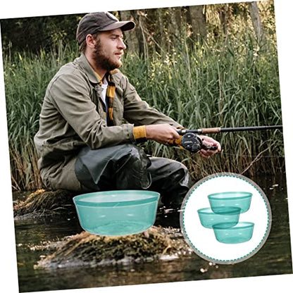 UPKOCH 3pcs Non-Stick Fishing Bait Basin Thick Stackable Mixing Bowls for Easy Bait Storage Outdoor Fishing Tools and Lightweight Design for Anglers