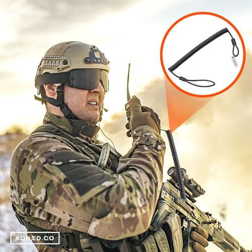Retractable Kevlar Lanyard Keychain with Carabiner Clip — Military Grade, 265lb Breaking Strength — Heavy Duty Belt Tether for Keys, ID Badge, Tactical Gear, Security & EDC (Black)