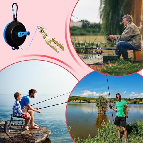 Fishing Lure Retriever - Durable Body, Rescue Tackle Tool, Bait Saver Device, 9.84ft PE Rope Longtail Fishing Accessory | for Saltwater Freshwater Angling Boat Pier River Lake - color: blue black