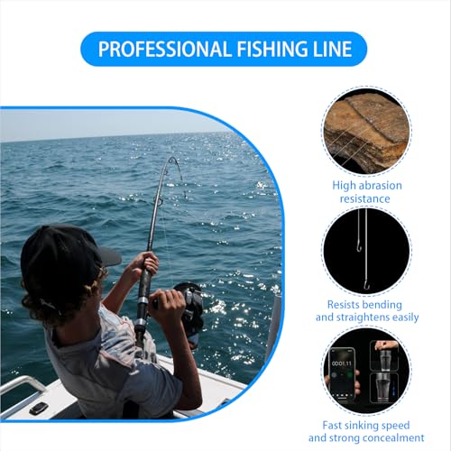 Fishing Thread Nylon Elastic Invisible Magic Fishing Line Fishing Bait Thread 0.1/0.2 mm Length 656 Feet Per Spool Stretchy Fishing Line Clear Fishing String - size: 2 Count (Pack of 1)
