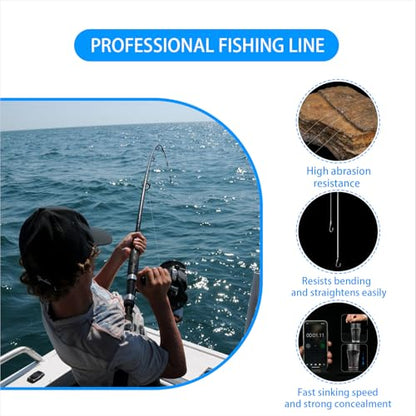 Fishing Thread Nylon Elastic Invisible Magic Fishing Line Fishing Bait Thread 0.1/0.2 mm Length 656 Feet Per Spool Stretchy Fishing Line Clear Fishing String - size: 2 Count (Pack of 1)