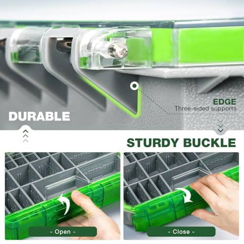 Ghosthorn Fishing Tackle Box, Waterproof 3600 and 3700 Tackle Trays, Plastic Tackle Box Organizer with Removable Dividers, Storage Lure Box and Terminal Tackle Storage - style: 3700*2