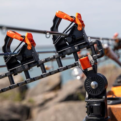 YakAttack SideStage Pro Rod Rack - Set of 2 with Style Options | Horizontal Fishing Rod Holder & Stager | Includes ClickTrac Rails & FlipGrips | Made in USA - style: Boat Track Systems