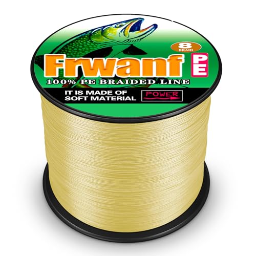 Braided Fishing Line 8 Strands of Super Strong PE Fishing line Extreme Power Fishing Braided line is Used for Saltwater and Freshwater Fishing - color: Yellow, size: 6LB 0.10MM-109Yds