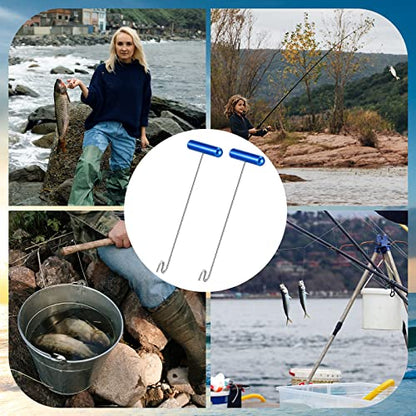 Sotiff 2 Pcs 12 in Stainless Steel Fish Hook Remover Tools Summer Fishing Hook Quick Removal Device Saltwater Dehooker Aluminum and Fish Dehooker for Fisherman - color: Blue