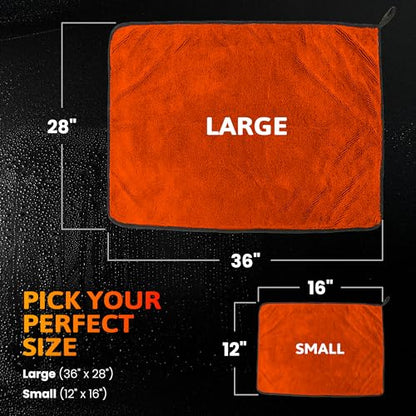 Car Drying Microfiber Towels, Extra Large Cleaning Cloth Towel with No Streaks, Reusable, Superior Water Absorbent & Scratch Free, Super Soft Detailing & Buffing Towels for Cars, 2-Pack