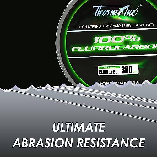 100% Pure Fluorocarbon Fishing Line - Premium Leader Material from Japan - High Strength, Abrasion-Resistant, Fast Sinking - Freshwater and Saltwater Fishing Leader - size: 37LB/0.57mm/125Yds