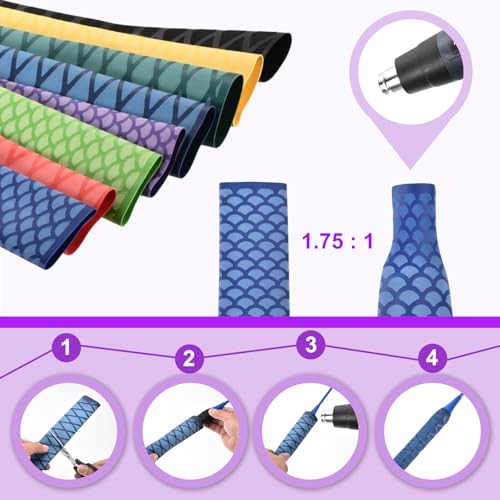 DMiotech Heat Shrink Sleeve Wrap Tubing x Tube Tubing for Fishing Rod Grips and Other Grips, Non Slip - Insulation - Waterproof 40'' Lengths, Dia 25mm Black Scales - color: Black Scales, size: Dia 25mm