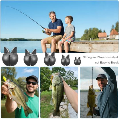 100/150Pcs Split Shot Fishing Weights – Premium Removable Fishing Sinkers,5/6 Sizes Assortment (0.02oz–0.14oz) for Freshwater & Saltwater Fishing - style: 100-duck