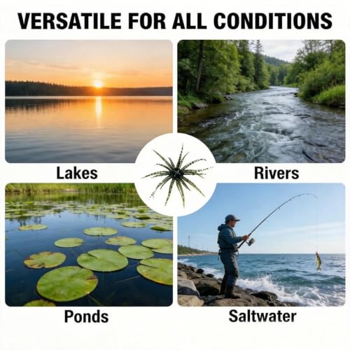 Sea Urchin Bait, Soft Plastic Fishing Lure, Realistic Reflective Star Design, Artificial Worm Bait for Bass,Drop Shot,Finesse,Slow Sinking - size: Small