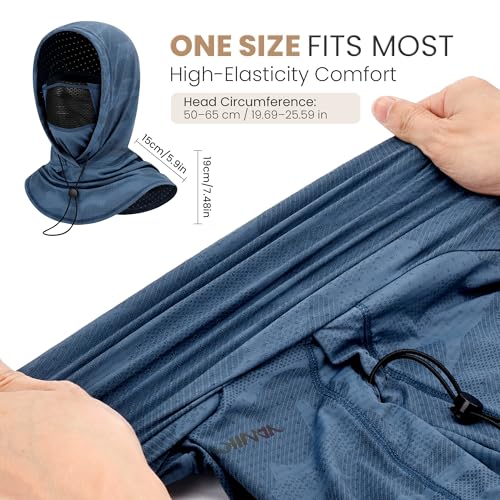 YANIKY Summer Cooling Balaclava with Breathable Holes, Sun UV Protection Face Mask for Running, Cycling, Fishing, Men & Women - color: Black & Blue Camo Set