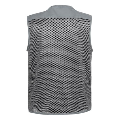 Mesh Breathable Vest for Men Fashion Lightweight Sleeveless Coats with Pockets Hiking Fishing Travel Outfits - color: Gray, size: X-Large