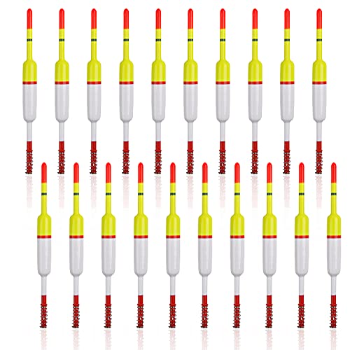 Wood Slip Bobbers Fishing Floats and Bobbers Spring Oval Stick Slip Floats for Crappie Catfish Trout Panfish Walleyes Bass Fishing 10/20pcs - color: 2.17in*0.47in*5.63in-20pcs