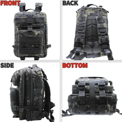 Lightweight Fishing Tackle Backpack Professional Water-Resistant All-in-One Rod Holder & Gear Storage - color: C-black