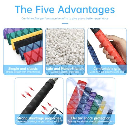 Fishing Rod Handle Grip Pole Wrap X-Tube Heat Shrink Tubing Non-Slip Insulated Abrasion Sleeve-Length:39" Diameter:19/32" (Green) - color: Green, size: Diamter:15mm"(19/32 inch)