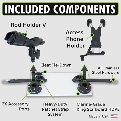 SUP Angler Lite Universal Paddle Board Mount with Paddle Board Fishing Rod Holders, Phone Holders, Cup Holders; Paddle Board Accessories - style: 1 Rod Holder / 1 Phone Holder