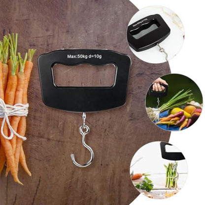 Toyvian Portable Digital Fishing Scale Luggage Scale 50kg/10g LCD Display for Travel Outdoor and Kitchen Use