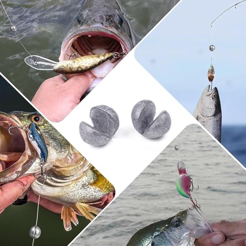 Fishing Weights Sinkers 230pcs/100pcs Weight Sinkers 5 Sizes Round Split Shot Sinker Removable Fishing Weights Sinkers - size: Big size