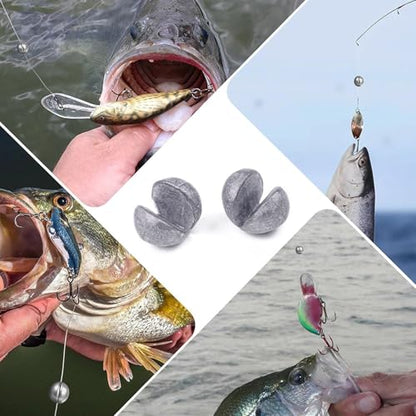 Fishing Weights Sinkers 230pcs/100pcs Weight Sinkers 5 Sizes Round Split Shot Sinker Removable Fishing Weights Sinkers - size: Big size
