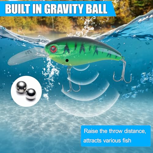 8PCS Fishing Lures Popper Lures Shadllow Deep Diving Swimbait Crankbait Fish Wobble Hard Fishing Baits for Bass Trout Freshwater and Saltwater Fish Tackles 3.54inch/4.0inch - color: 4.0inch - 8pcs