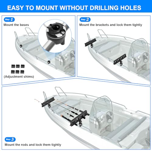 Fishing Rod Holder for Boat, 360° Rotatable Crappie Rod Holder for Boat, Boat Rod Storage Rack - style: B