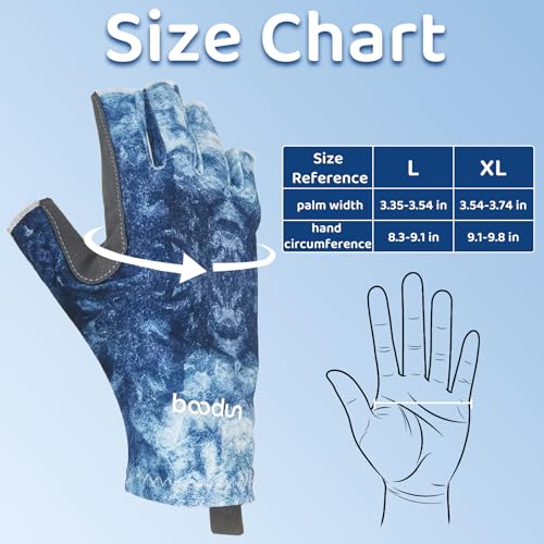 Half Finger Fishing Gloves for Men & Women - Non-Slip, Breathable, Sun Protection for Outdoor, Kayaking, Rowing, Fishing, Boating - size: X-Large
