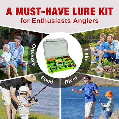 GOTOUR 128/209/240/265pcs Fishing Lures Kit with Tackle Box, All-in-1 Fishing Accessories Gear Set with Soft Lure, Minnow, Crankbait, Hooks, Sinkers, and Terminal Tackle Kit, Fishing Gifts for Men - color: B-240 pcs Pro Lures kit