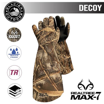Glacier Glove Unisex Decoy Waterproof Neoprene Winter Fishing Glove | Flexible Secure Grip Palm, Fleece Lined, Outdoor Elbow Length Handwear - size: XX-Large