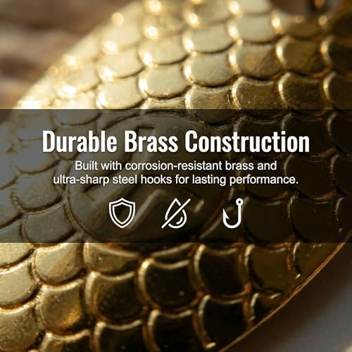 5Pcs Trout Spinners Barbless Fishing Lures with Single Hook Spinner Hooks for River Salmon Stream Fishing Durable Bass and Pike Lures for Freshwater Lake Angling