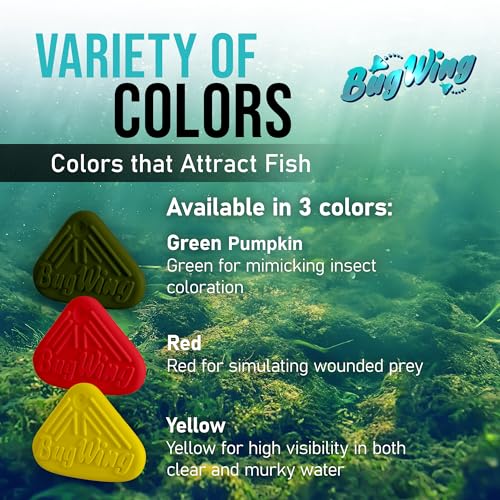 Panfish Lures 6PK | Prevents Swallowing The Hook | Easy Unhooking | Attracts Crappie, Sunfish, Bluegill, & Other Small Mouth Fish - color: Green Pumpkin, Red, Yellow