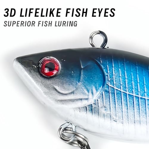 10Pcs Fishing Lures VIB Hard Baits Lipless Crankbaits Sinking Lures for Bass Trout Perch Salmon 2in/0.16oz