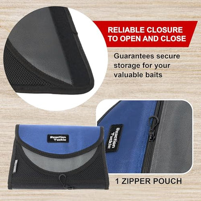 Reaction Tackle Fishing Tackle Organizer Case, Soft Bait Binder for Soft Plastics and Terminal Tackle with Zippered Sleeves, Medium - size: Medium