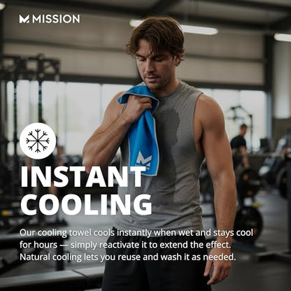 MISSION Original Cooling Towel - Soft, Durable Microfiber - Cools Up to 2 Hours - UPF 50 Sun Protection - Machine Washable - color: Twist & Shout Honey Dew