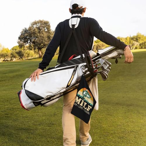 Fishing Microfiber Golf Towel, 16x24 Waffle Pattern with Carabiner Clip, Tri-Fold Large Golf Ball Towels, Golf Bag Accessories for Men Women, Golf Gift