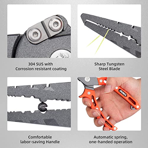 RUNCL Fishing Plier & Fish Lip Gripper Kit, Multi-Function Fishing Tools for Men, Premium Saltwater & Freshwater Fishing Gear, Ultimate Fishing Remover Extractor, Ideal Fishing Gifts for Men - style: 8" Orange Plier Gripper Kit