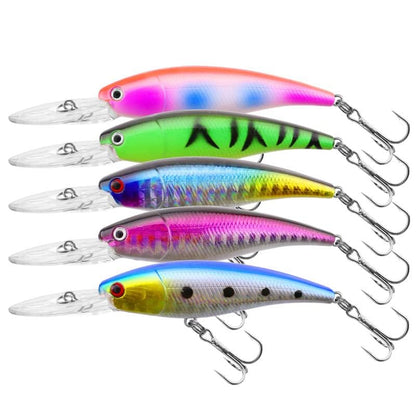 5pcs 3D Minnow Bass Fishing Lures Crankbaits, Fishing Hard Baits Swimbaits Topwater Lures for Trout Bass Perch Fishing