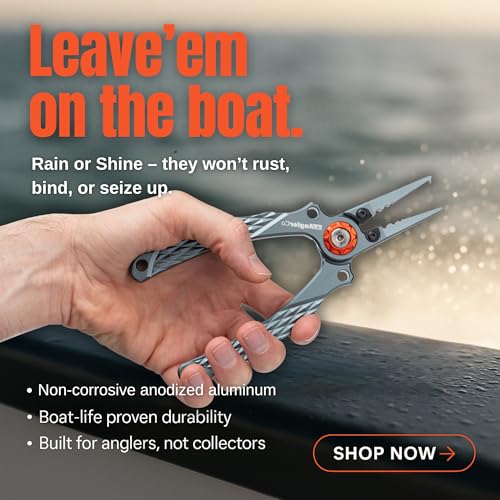 Core Series Fisherman’s Pliers – Professional Aluminum Fishing Pliers with Stainless Steel Line Cutters, Diamond-Textured Grip & Split Ring Tool for Saltwater or Freshwater