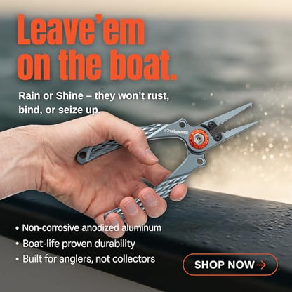 Core Series Fisherman’s Pliers – Professional Aluminum Fishing Pliers with Stainless Steel Line Cutters, Diamond-Textured Grip & Split Ring Tool for Saltwater or Freshwater
