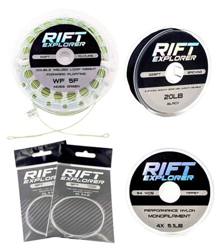 RIFT WF Fly Fishing Line Kit 3 5 6WT Dual Welded Loop Fly Fishing Line Pre-Tied Leader Braided Backing Tippet Fish Line - size: WF 5WT Fly Line Combo