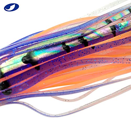 OCEAN CAT Saltwater Trolling Lure for Marlin Tuna Mahi Dolphin Durado Wahoo Trolling Lures Free Mesh Bag Offshore Big Game Lures - color: 6 in - Crystal Head - 6pcs